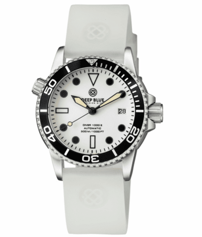 DIVER 1000 II 40MM AUTOMATIC DIVER BLACK CERAMIC BEZEL WHITE FULL LUME DIAL STRAP