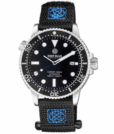MASTER 1000 II 44MM AUTOMATIC DIVER BLACK CERAMIC BEZEL -BLACK MOTHER OF PEARL DIAL-BLUE SECOND HAND