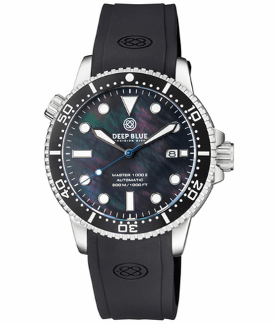 MASTER 1000 II 44MM AUTOMATIC DIVER BLACK CERAMIC BEZEL -BLACK MOTHER OF PEARL DIAL-BLUE SECOND HAND