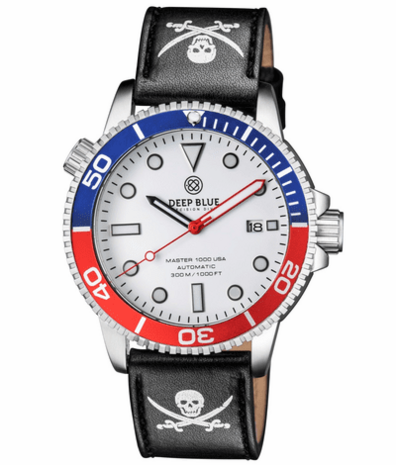 MASTER 1000 USA AUTOMATIC DIVER CERAMIC BLUE/RED BEZEL -WHITE DIAL