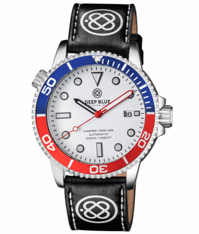MASTER 1000 USA AUTOMATIC DIVER CERAMIC BLUE/RED BEZEL -WHITE DIAL