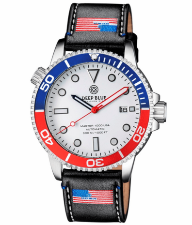MASTER 1000 USA AUTOMATIC DIVER CERAMIC BLUE/RED BEZEL -WHITE DIAL