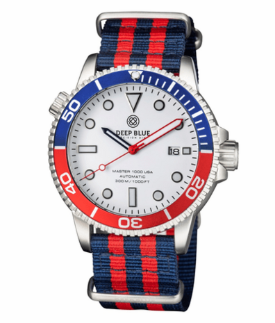 MASTER 1000 USA AUTOMATIC DIVER CERAMIC BLUE/RED BEZEL -WHITE DIAL