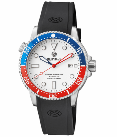 MASTER 1000 USA AUTOMATIC DIVER CERAMIC BLUE/RED BEZEL -WHITE DIAL