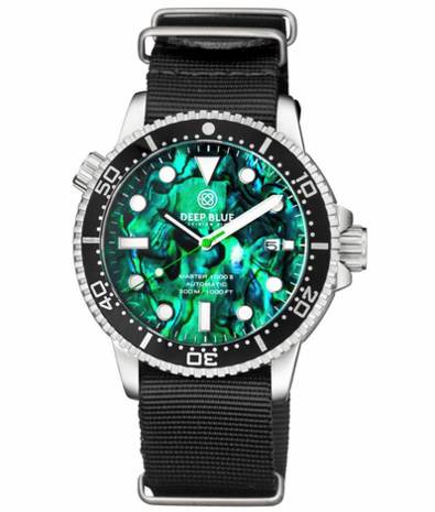 MASTER 1000 II 44MM AUTOMATIC DIVER BLACK CERAMIC BEZEL -GREEN ABALONE DIAL