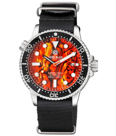 MASTER 1000 II 44MM AUTOMATIC DIVER BLACK CERAMIC BEZEL -ORANGE ABALONE DIAL