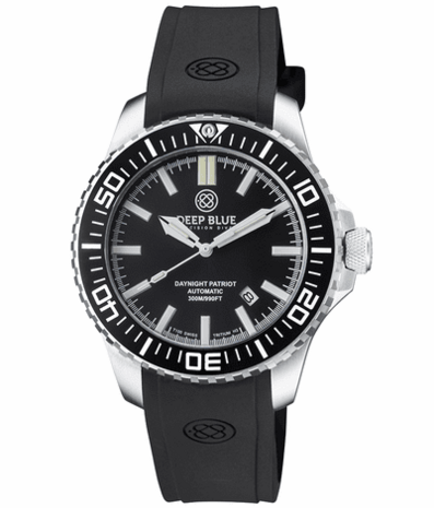 DAYNIGHT PATRIOT BLACK CERAMIC BEZEL - BLACK DIAL &ndash; 7 COLOR TRITIUM TUBES STRAP