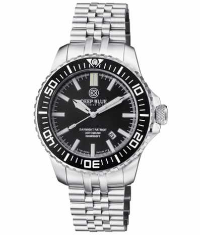 DAYNIGHT PATRIOT BLACK CERAMIC BEZEL - BLACK DIAL &ndash; 7 COLOR TRITIUM TUBES STRAP