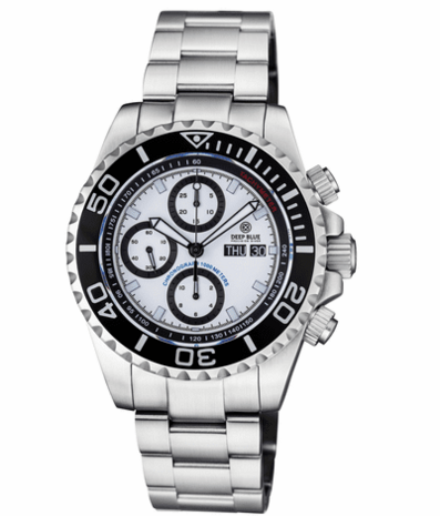 MASTER CHRONO 7750 AUTOMATIC DIVER WHITE DIAL BLACK SUBDIAL RINGS -WHITE SUBDIAL - SPECIAL ORDER - CANNOT BE RETURNED