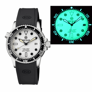 DIVER 1000 II 40MM AUTOMATIC DIVER BLACK CERAMIC BEZEL WHITE FULL LUME DIAL STRAP