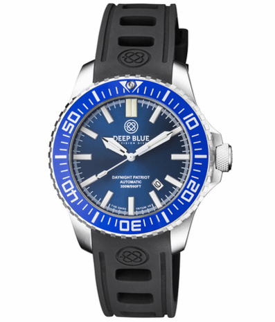 DAYNIGHT PATRIOT DARK BLUE CERAMIC BEZEL - DARK BLUE DIAL - BLUE/YELLOW TUBES STRAP