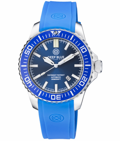DAYNIGHT PATRIOT DARK BLUE CERAMIC BEZEL - DARK BLUE DIAL - BLUE/YELLOW TUBES STRAP