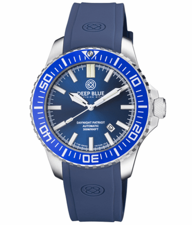 DAYNIGHT PATRIOT DARK BLUE CERAMIC BEZEL - DARK BLUE DIAL - BLUE/YELLOW TUBES STRAP