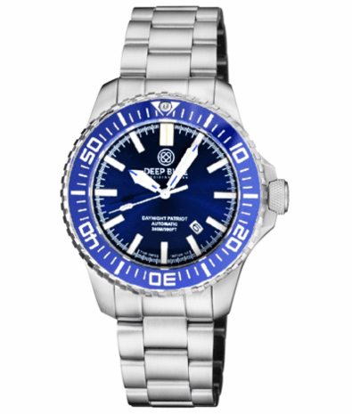 DAYNIGHT PATRIOT DARK BLUE CERAMIC BEZEL - DARK BLUE DIAL - BLUE/YELLOW TUBES STRAP