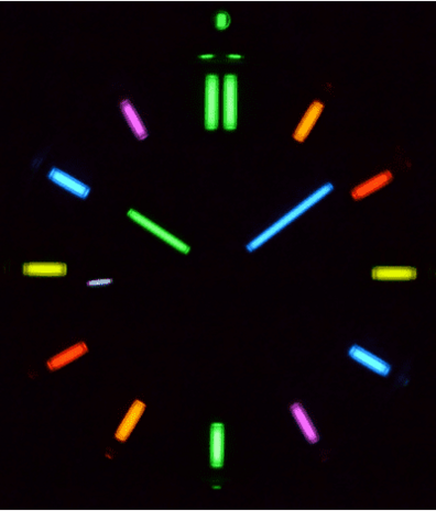 DAYNIGHT STEALTH OPS CARBON CASE GREY DIAL 6 COLORS CYLINDRICAL TRITIUM TUBES AUTOMATIC WATCH SCREW DOWN CROWN