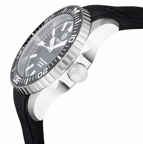 DAYNIGHT PATRIOT BLACK CERAMIC BEZEL - BLACK DIAL - ORANGE HANDS GREEN/ORANGE TUBES STRAP