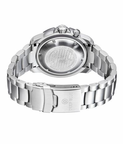 PRO SEA DIVER 1000M BRACELET CERAMIC BLACK BEZEL - WHITE FULL LUME DIAL ORANGE MINUTE HAND BRACELET - GLOWS BLUE