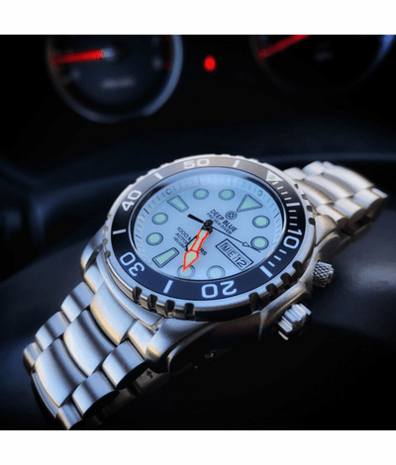 PRO SEA DIVER 1000M BRACELET BLACK CERAMIC BEZEL WHITE GLOSSY DIAL