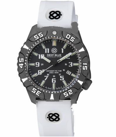DayNight PC &mdash; Black Dial, White Hands, White Bezel Accent, Green &amp; Orange LumeTUBES STRAPNGE TUBES STRAP