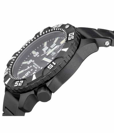 DAYNIGHT DIVER PC TRITIUM AUTOMATIC WATCH BLACK WHITE BEZEL - WHITE DIAL ORANGE HANDS GREEN/ORANGE TUBES STRAP