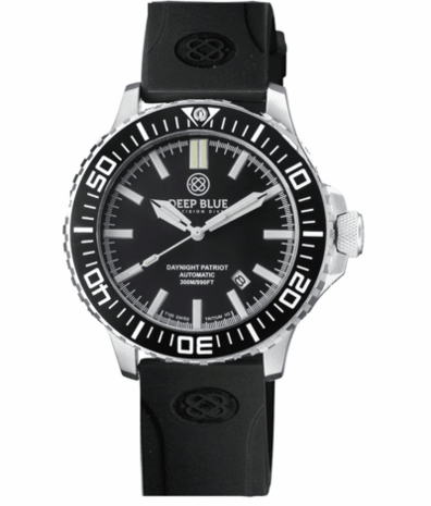 DAYNIGHT PATRIOT BLACK CERAMIC BEZEL - BLACK DIAL - GREEN/ORANGE TUBES STRAP