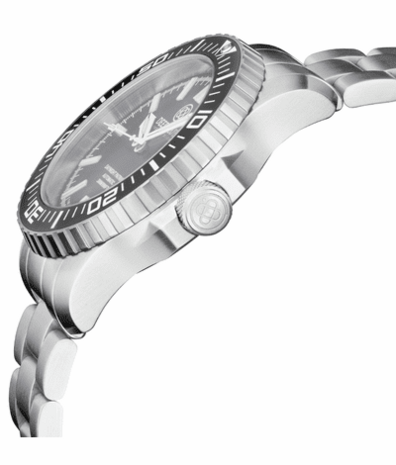 DAYNIGHT PATRIOT BLACK CERAMIC BEZEL - BLACK DIAL - ORANGE HANDS - BLUE/YELLOW TUBES BRACELET