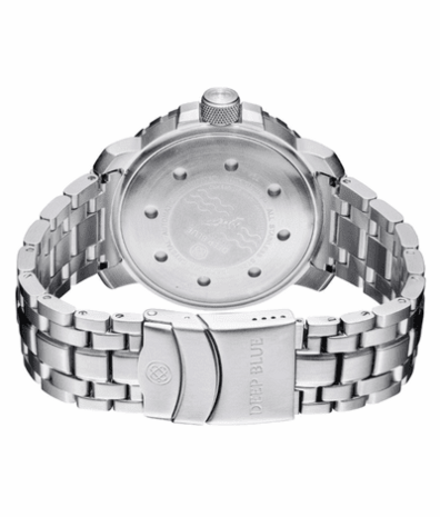 DAYNIGHT OPS PRO TRITIUM TUBES AUTOMATIC 46MM STAINLESS STEEL BEZEL LIGHT BLUE DIAL - BRACELET - BLUE/YELLOW TRITIUM TUBES