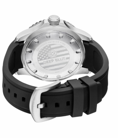 "INTRO PRICE " DAYNIGHT PATRIOT USA SS CASE TRITIUM TUBES T-100 ORANGE HANDS USA FLAG RED,WHITE, BLUE TRITIUM TUBES T-100 STRAP