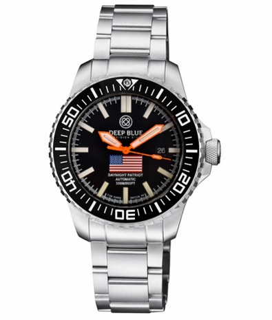 "INTRO PRICE " DAYNIGHT PATRIOT USA ORANGE HANDS TRITIUM TUBES T-100 BRACELET