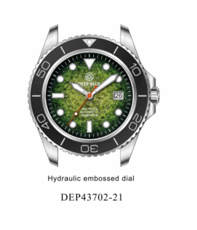 PRO DIVER 200 GREEN HYDRAULIC EMBOSSED DIAL 42.5MM AUTOMATIC BRACELET DIVE WATCH