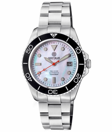 PRO DIVER 200 WHITE MOTHER OF PEARL DIAL 42.5MM AUTOMATIC BRACELET DIVE WATCH
