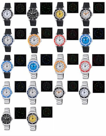 CHOOSE MODEL : DAYNIGHT 43MM DIVER SOLAR POWERED STAINLESS STEEL CASE TRITIUM WATCH