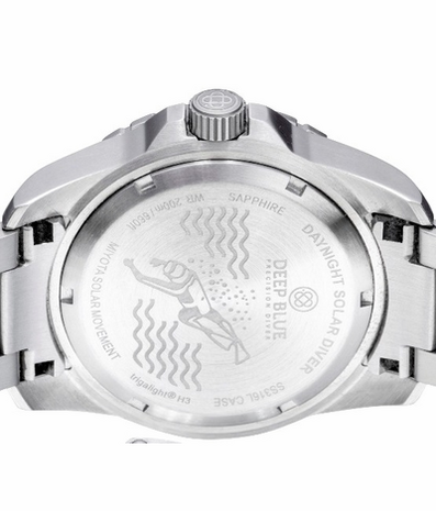 CHOOSE MODEL : DAYNIGHT 43MM DIVER SOLAR POWERED STAINLESS STEEL CASE TRITIUM WATCH