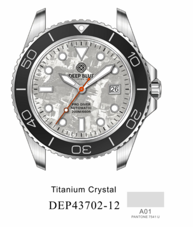 "BACK TO SCHOOL SPECIAL" PRO DIVER 200 SILVER GREY TITANIUM CRYSTAL DIAL 42.5MM AUTOMATIC BRACELET DIVE WATCH