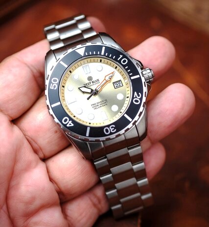 PRO DIVER 1K 1000M AUTOMATIC ALL PURPOSE DIVER CHAMPAGNE DIAL STRAP