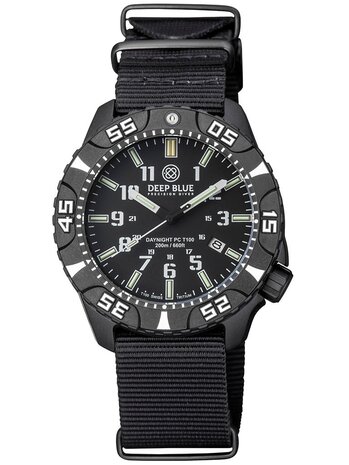 DayNight PC &mdash; Black Dial, White Hands, White Bezel Accent, Green &amp; Orange LumeTUBES STRAPNGE TUBES STRAP