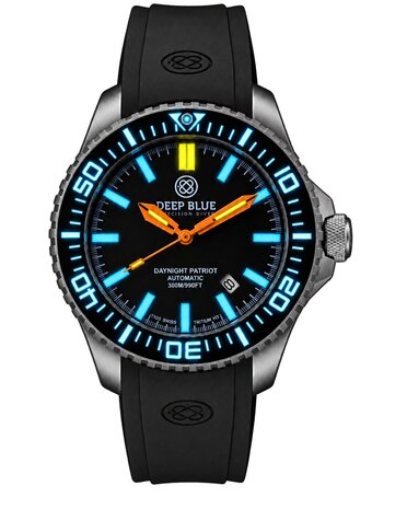 DayNight Patriot &mdash; Mechanical (Orange Hands, Blue & Yellow Lume)