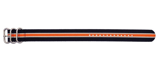 22mm/24mm Ballistic Nylon 3 Ring Strap -Strongest Nylon Heavy Duty Buckle Total Length 10.5 inches -  First hole 6" Last hole 9" straps are the Strongest Most durable Nylon you