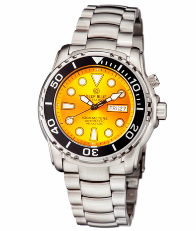 DEEP BLUE PRO SEA DIVER 1000M BRACELET YELLOW - AUTOMATIC