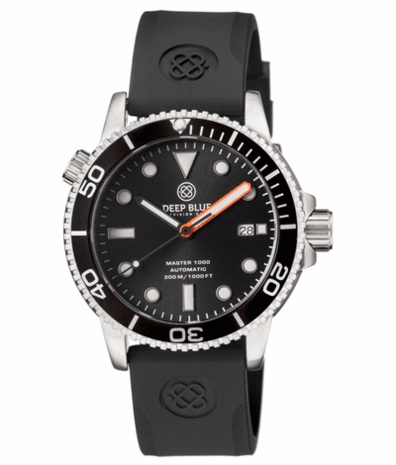 DIVER 1000 AUTOMATIC DIVER BLACK BEZEL -BLACK DIAL-ORANGE SECOND HAND