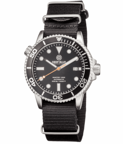 DIVER 1000 AUTOMATIC DIVER BLACK BEZEL -BLACK DIAL-ORANGE SECOND HAND