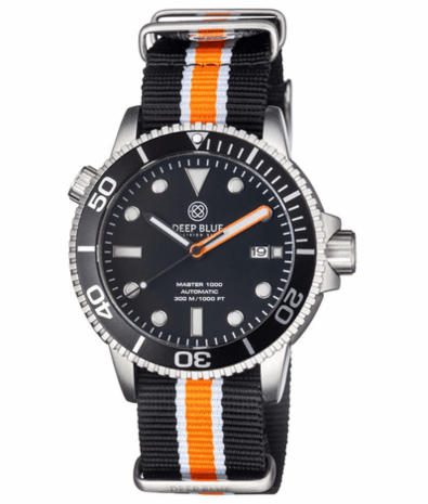 DIVER 1000 AUTOMATIC DIVER BLACK BEZEL -BLACK DIAL-ORANGE SECOND HAND