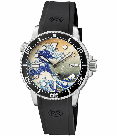 44MM MASTER 1000 AUTOMATIC DIVER CERAMIC BLACK BEZEL WAVE FULL LUMINOUS DIAL STRAP Europewebstore the official online webstore