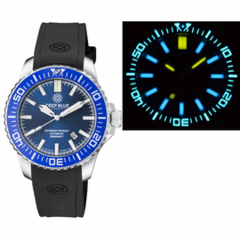 DAYNIGHT PATRIOT LIGHT BLUE CERAMIC BEZEL - DARK BLUE DIAL - BLUE/YELLOW TUBES STRAP