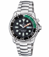 PRO SEA DIVER 1000M BRACELET QUARTER GREEN/ BLACK BEZEL BLACK DIAL